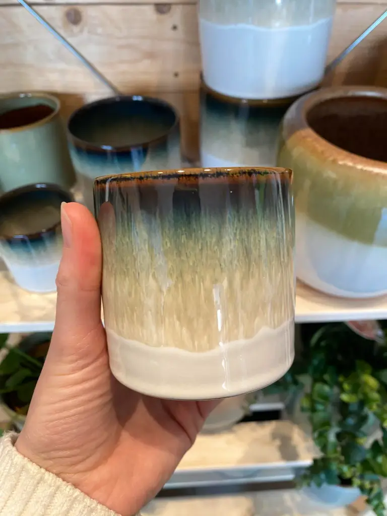 Pot Cylinder Blue Glaze XS