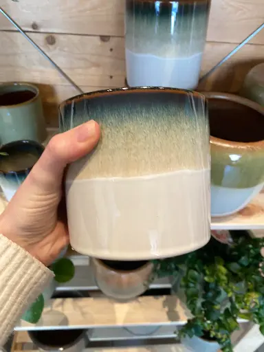 Pot Cylinder Blue Glaze M